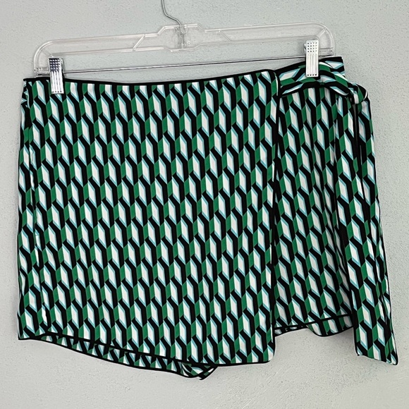 DVF Diane Von Furstenberg for Target Arrow Geo Wrap Skort Green Size L Summer - Picture 4 of 14